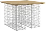 Sodo stalas, gabionų dizainas, 100x102x72 cm, impregnuota pu&scaron;ies mediena