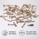 Skir'co universalūs geltoni medvaržčiai i&scaron; galvanizuoto plieno 3,5 x 35 mm su įleidžiama galvute Torx Type 17, skirti medžio drožlių plok&scaron;tėms (1100 vnt.)