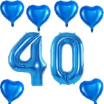 Xxl folinis balionas 40-ajam gimtadieniui, folinis balionas numeris 40, folinis balionas numeris 40 mėlynas, balionai numeris 40, skaičius 40 balionas mėlynas vyrui moteriai, folinis balionas 40 colių gimtadienio dekoravimo balionas numeris 40