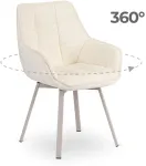 Fotelis Mebel Elite Sukamoji kėdė CALMO, kreminė, boucle audinys