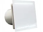 Vonios ventiliatorius Cata E100 Glt baltas stiklas Timer Led