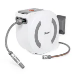 Elektroninė automatinė žarnos ritė Bradas Baltas LINE su laistymo žarna 1/2" 30m