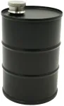 Juoda statinės formos metalinė gertuvė, 600 ml