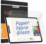 Megoo Popieriaus efekto stiklo ekrano apsauga, skirta Ipad Pro 13 colių (2024 M4), matinis ra&scaron;ymui ir pie&scaron;imui, neatspindintis, lengvas montavimas, suderinamas su dėklu, 2 vnt.