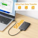 Kietasis diskas Idsonix 2.5 colio kietojo disko dėklas Usb 3.0, skirtas 7 mm/9.5 mm Sata Iii Ssd Hdd su Uasp palaikymu, be įrankių i&scaron;orinis dėklas, juodas
