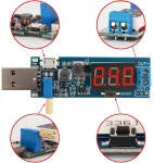 Youmile usb buck boost konverteris dc-dc 3.5v-12v į 1.2v-24v reguliuojamas įtampos reguliatorius, skirtas step-up/step-down maitinimo moduliui, 2 vnt.
