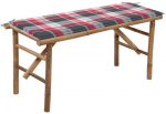 Sulankstomas sodo suoliukas su pagalvėle, 118cm, bambukas