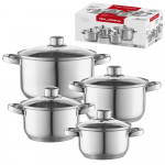 Florina Polpo Nerūdijančio plieno puodų rinkinys, 8 vnt (5K0339)