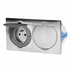 Orno Hermeti&scaron;kas dvigubas lizdas, IP55 nerūdijantis plienas, su vėjui atsparia montavimo dėžute