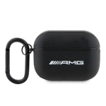 Mercedes Benz Apple AirPods Pro ausinių dėklas 2 Mercedes AMG Leather Baltas Logo (AMAP2SLWK) juodos spalvos