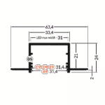LED juostos profilis VARIO30-05 ACDE-9, neanoduotas aliuminis, 2m