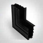 Magnetinių sistemų įleidžiamo bėgelio MIDI kampinis sieninis sujungimas, juodas, 42012BRB/B