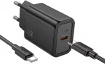 Telefono įkroviklis Hoco USB C QC PD 20W + laidas USB C į USB C N60 juodas