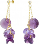 Diamond Sky Jewelry Sidabriniai auskarai moterims DiamondSky &bdquo;Orchid (Iris / Violet)&ldquo; su Swarovski kristalais