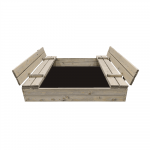 Smėlio dėžė 4IQ Bonus Orbis, 120x120 cm, su patiesalu, pilka