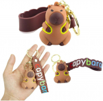 Lean Toys Raktų pakabukas kapibara su geltona kuprine