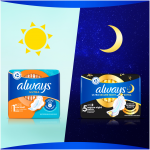 Always Ultra Size 3 Higieniniai Paketai su Sparneliais, Day & Night, 40 vnt.