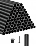 Aliuminio laiptų baliustrai, 660 mm ilgio strypai su varžtais ir turėklų dangteliais, 101 vnt. pakuotė, juodos metalinės laiptų turėklų dalys, lauko verandos turėklai