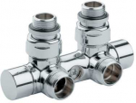 Rad. dubultbloks Twinvalve 1/2` x 24-19, 90&deg;, balts (50mm)