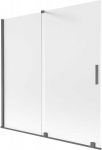 Vonios sienelė Mexen Velar, 160 x 150 cm, Brushed gun pilka/matinis stiklas