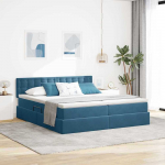 Saugos lova su čiužiniu su saugykla Tamsiai mėlyna 100 x 200 cm
