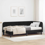 Lova Kampinė lovos konstrukcija Juodas 100 x 200 cm Aksomas