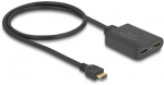 Delock HDMI skirstytuvas nuo 1 x HDMI įvesties iki 2 x HDMI i&scaron;vesties 4K 60 Hz &ndash; su mažinimo funkcija