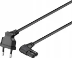 Goobay 73020 maitinimo kabelis Europlug į C7, 3 m, abu galai 90&deg; kampu, juodas
