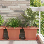 Kvadratinis gėlių padėklas 6 pcs Raudona plyta 36 x 36 x 2.5 cm