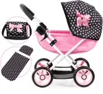 Bayer Design Bayer - Lėlių vežimėlis Cosy - Juodas/Rožinis (12760AA)