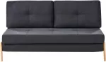 Beliani I&scaron;skleidžiama 2 vietų sofa EDLAND, juoda
