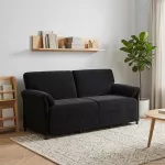 3-Vietis Sofa Juoda 198 x 83 x 95 cm Aksomas