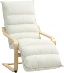 Supamasis krėslas su reguliuojama kojų atrama, kreminės baltos spalvos, 67 x 93&ndash;114 x 105 cm
