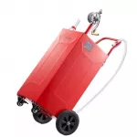 Vevor Kuro vežimėlis 132.5 l, anglinio plieno, su rankiniu siurbliu, 4 ratukai, raudonas