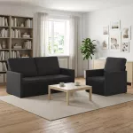 Sofa Sofos komplektas 2 vnt. Juoda Audinys