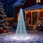 LED Kalėdų medis 220 cm 460 LED &Scaron;alta balta Plienas Žalia