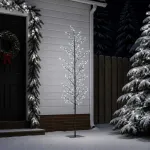 Mikro beržo Kalėdų eglutė Juoda 180 cm Plienas 459 LED