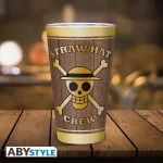 Abystyle One Piece didelis stiklinis puodelis su kaukolėmis 400ml / Kaukolės / &Scaron;iaudinių skrybėlių įgula