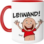 Themugs Austria Edition, Design 14: "leiwand", keramikinis kavos puodelis su austri&scaron;kais posakiais, juokinga dovana i&scaron; Austrijos
