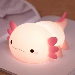 Okiyid naktinė lemputė Axolotl, Axolotl lempa, Axolotl dovanos mergaitėms, miela maitinimo krūtimi lempa vaikų kambariui, Abs+sil, valdymas prisilietimu, ne&scaron;iojama ir įkraunama, pritemdoma, dovanos berniukams ir mergaitėms