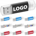 Pendrive Mp1 duo 32gb usb2.0 + Usbc 10 vnt. su Logo