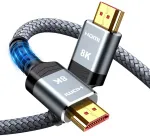 Snowkids hdmi 2.1 kabelis 8k 5 m, 48 gbps didelės spartos hdmi kabelis nailono pynė 8k@60 hz 4k@120 hz 7680p, skirtas ps5 konsolei, dts: x, hdcp 2.2 ir 2.3, hdr 10, earc, dynamic hdr, suderinamas su ps5/4/3 hdtv