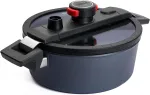 Woll Active Lite tro&scaron;kintuvas su Active Lite dangčiu, skersmuo 24 cm, auk&scaron;tis 9 cm, 3,8 litro, su 2 &scaron;oninėmis rankenomis, tinka keraminiams, dujiniams, elektriniams, halogeniniams pavir&scaron;iams - netinka indukcinėms viryklėms, lietas