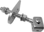 So-tools&reg; Vartų vyris m16 u ilgas su privirinamu skirtuku, cinkuotas, reguliuojama konstrukcinė juosta, vartų vyrio privirinimo juosta
