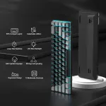 Ne&scaron;iojama 60% mechaninė žaidimų klaviatūra, Magegee Mk Box, Led ap&scaron;viesta kompakti&scaron;ka, 68 klavi&scaron;ų, Tkl, laidinė biuro klaviatūra su raudonu jungikliu, skirta Windows, ne&scaron;iojamam kompiuteriui, Mac, juoda/pilka