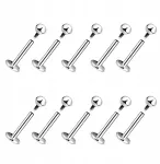Breil Piercing'as Labret sidabrinis auskaras, vidinis sriegis. 316l plienas 10 vienetų 1,2/8/3