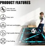 Wtzwyfwj futbolo kilimėlis, 60 x 90 cm futbolo treniruočių kilimėlis, mėlynas futbolo žingsnių treniruočių kilimėlis, neslystantis futbolo kilimėlis treniruotėms, futbolo kilimėlis, kamuolio kontrolė, futbolo treniruočių įranga paaugliams