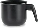 Zanetti, aliumininis pieno puodas Jumbo Line, skersmuo 12 cm, ergonomi&scaron;ka rankena, juodas, pagamintas Italijoje