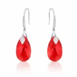 Diamond Sky Jewelry Sidabriniai auskarai moterims DiamondSky &bdquo;Baroque III (Light Siam AB)&ldquo; su Swarovski kristalais