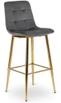 Fotelis Mebel Elite Baro kėdė, pilkas veliūras, aukso spalvos metalinis korpusas, 43 &times; 46 &times; 108 cm